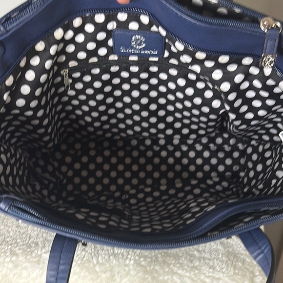 Christian Lacroix Navy and Cream Striped Tote - Picture 4 of 7